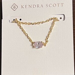 Kendra Scott Gold Chain Necklace with Clear Purple Stone
